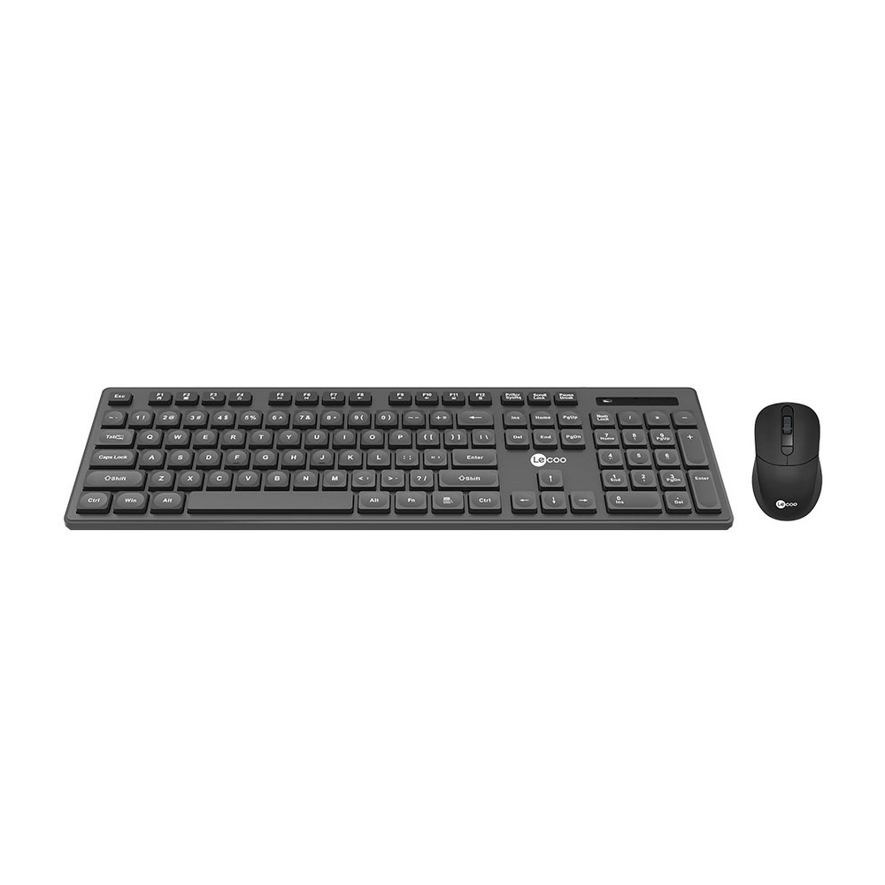 Kit Lecoo Teclado Membrana ABNT2 + Mouse Óptico 2400 DPI KW201 Preto